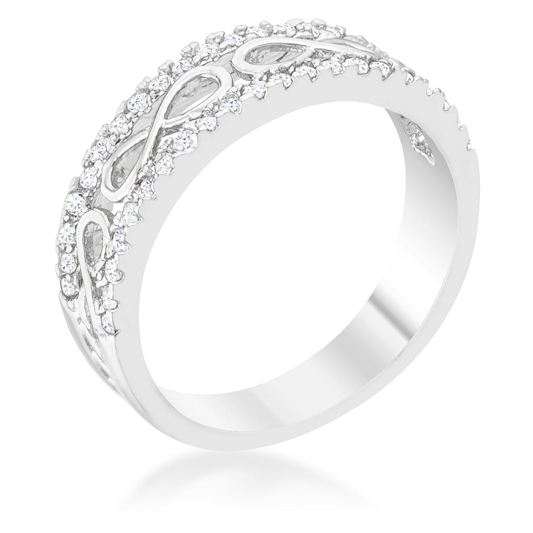 Lovcia Forever Elegant 0.4ct CZ Rhodium Infinity Pave Band Ring-Rings-5-5