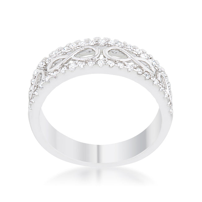 Lovcia Forever Elegant 0.4ct CZ Rhodium Infinity Pave Band Ring-Rings-5-5