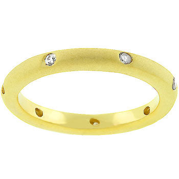 Lovcia Forever Shine Matte Gold Eternity Band-Rings-5-5