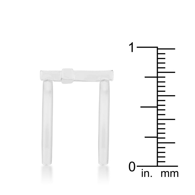 Lovcia Francis 0.08ct CZ Rhodium Open-Design Cross Ring-Rings-5-5