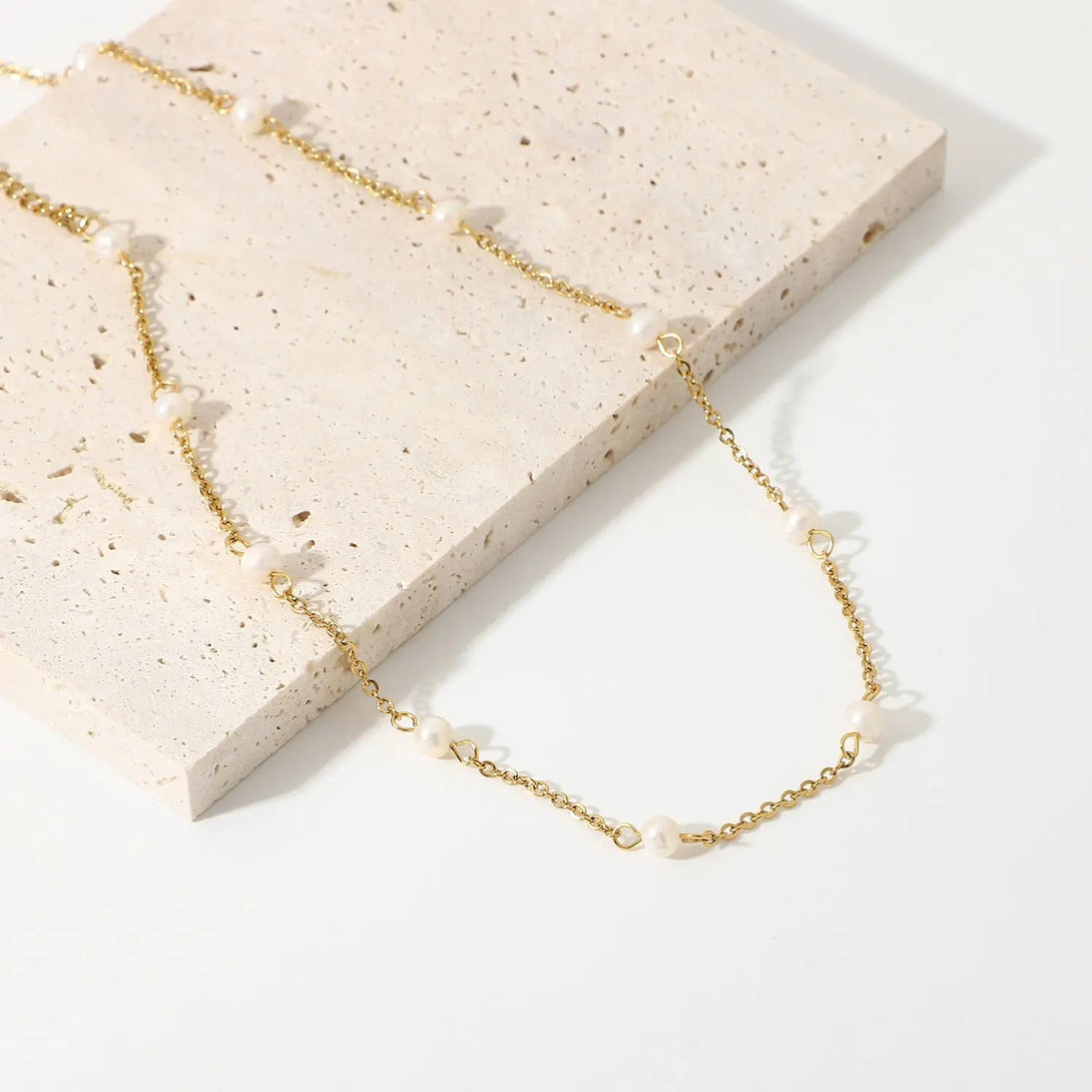 Lovcia Freshwater Pearl 18K Gold-Plated Necklace-Necklaces-Gold-One Size-Gold