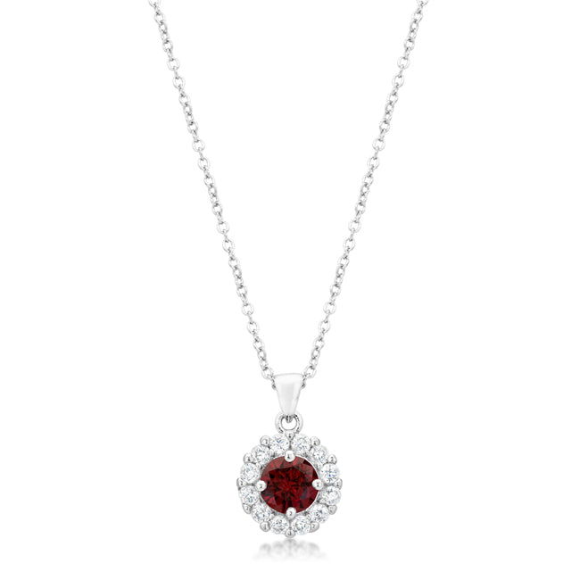 Lovcia Garnet Red Bella Bridal Necklace Pendant-Pendants-