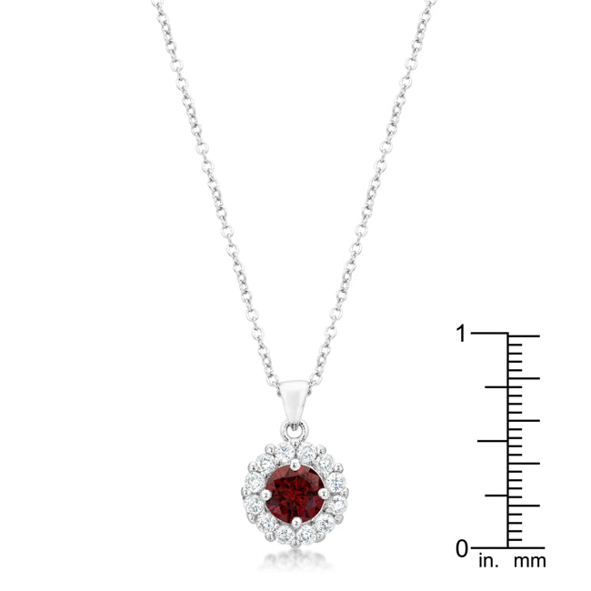 Lovcia Garnet Red Bella Bridal Necklace Pendant-Pendants-