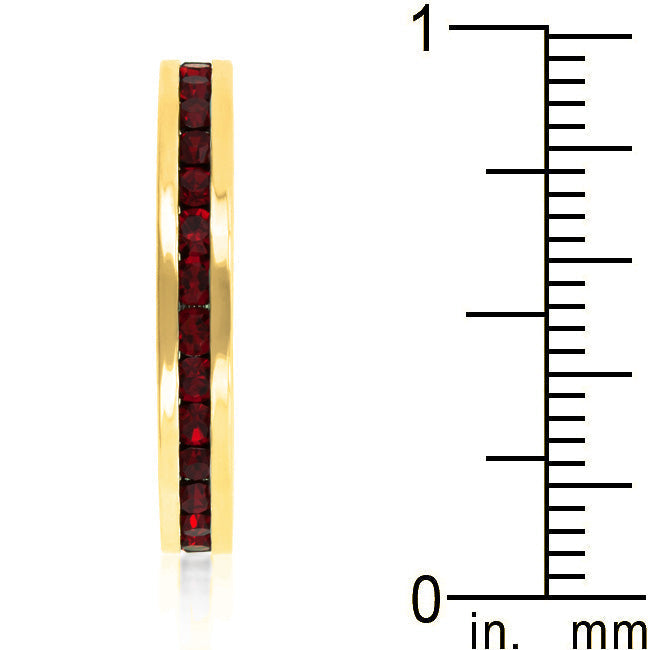 Lovcia Garnet-Studded Gold Eternity Band with Crystal Accents-Rings-5-5