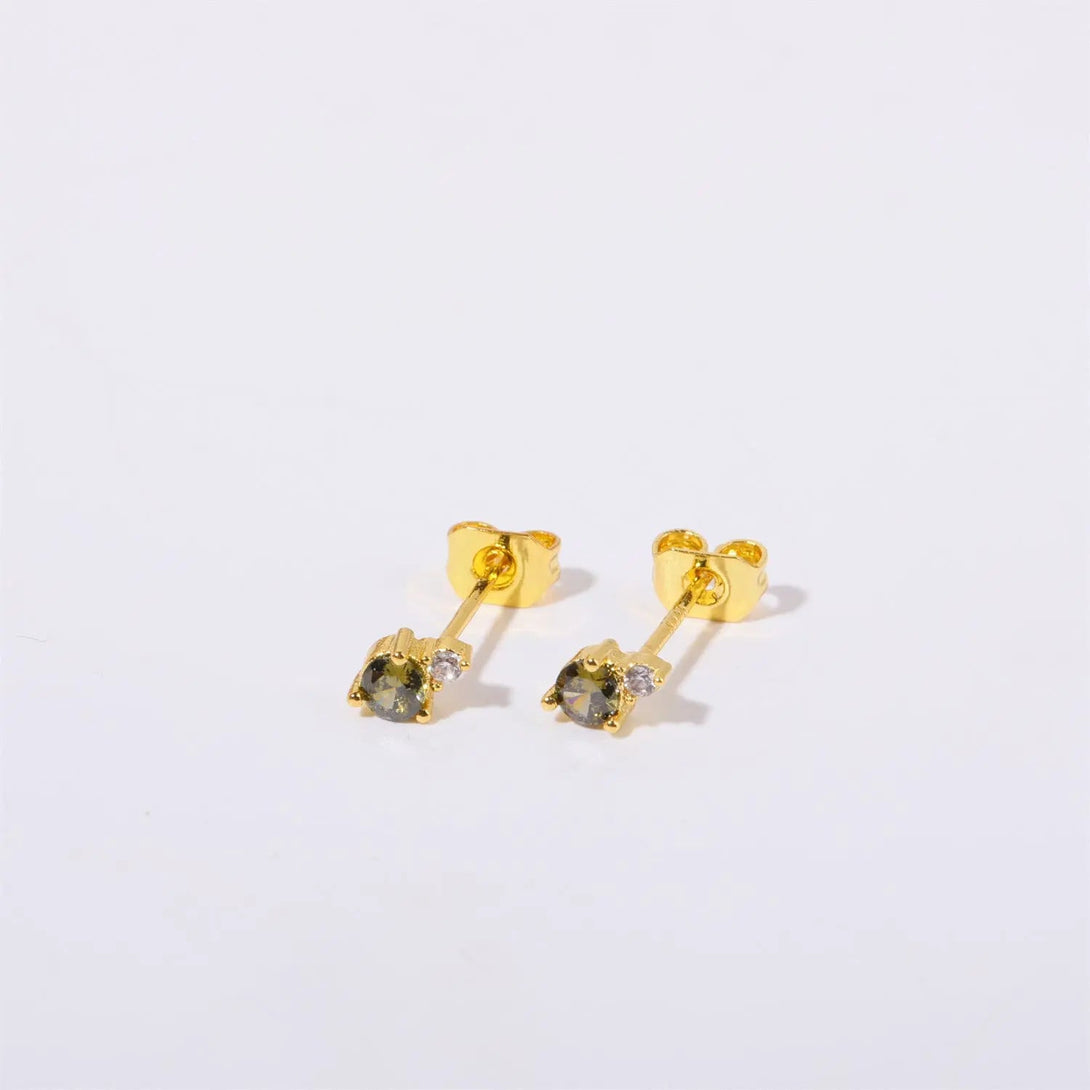 Lovcia Genuine Gold Electroplated Titanium Steel December Birthstone Earrings for Women-Earrings-August-August