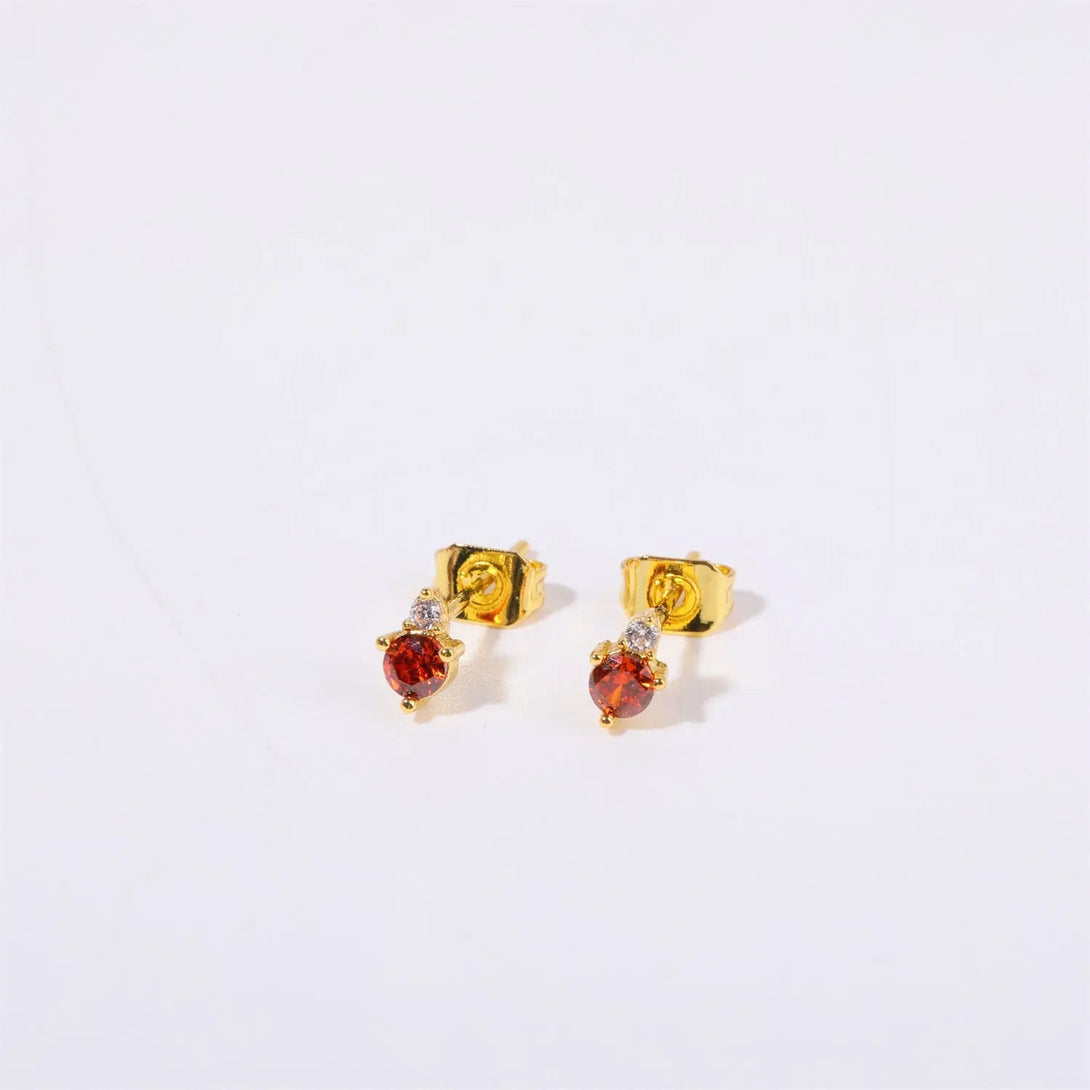 Lovcia Genuine Gold Electroplated Titanium Steel December Birthstone Earrings for Women-Earrings-January-January