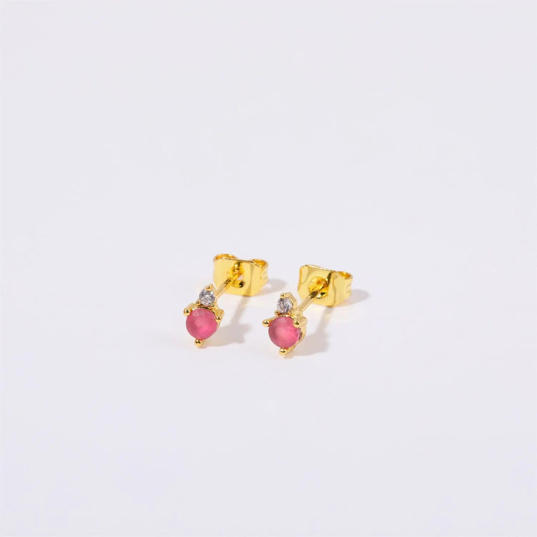 Lovcia Genuine Gold Electroplated Titanium Steel December Birthstone Earrings for Women-Earrings-July-July