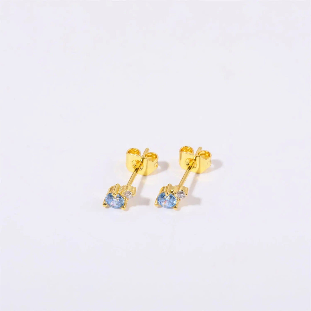 Lovcia Genuine Gold Electroplated Titanium Steel December Birthstone Earrings for Women-Earrings-March-March