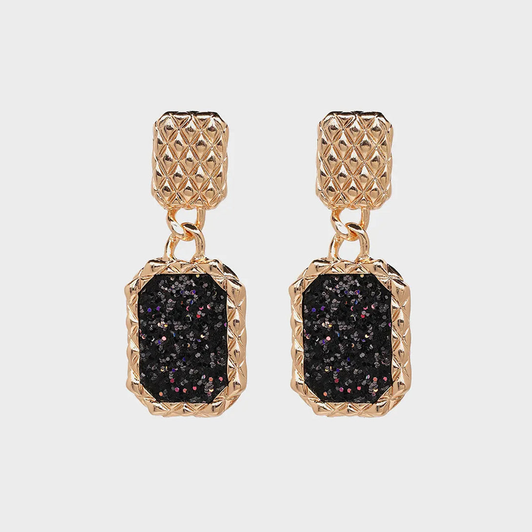 Lovcia Geometric Alloy Dangle Earrings-Earrings-Black-One Size-Black