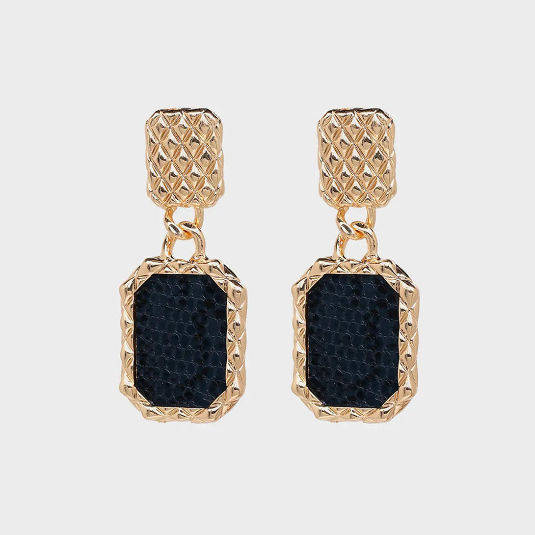 Lovcia Geometric Alloy Dangle Earrings-Earrings-Navy-One Size-Navy