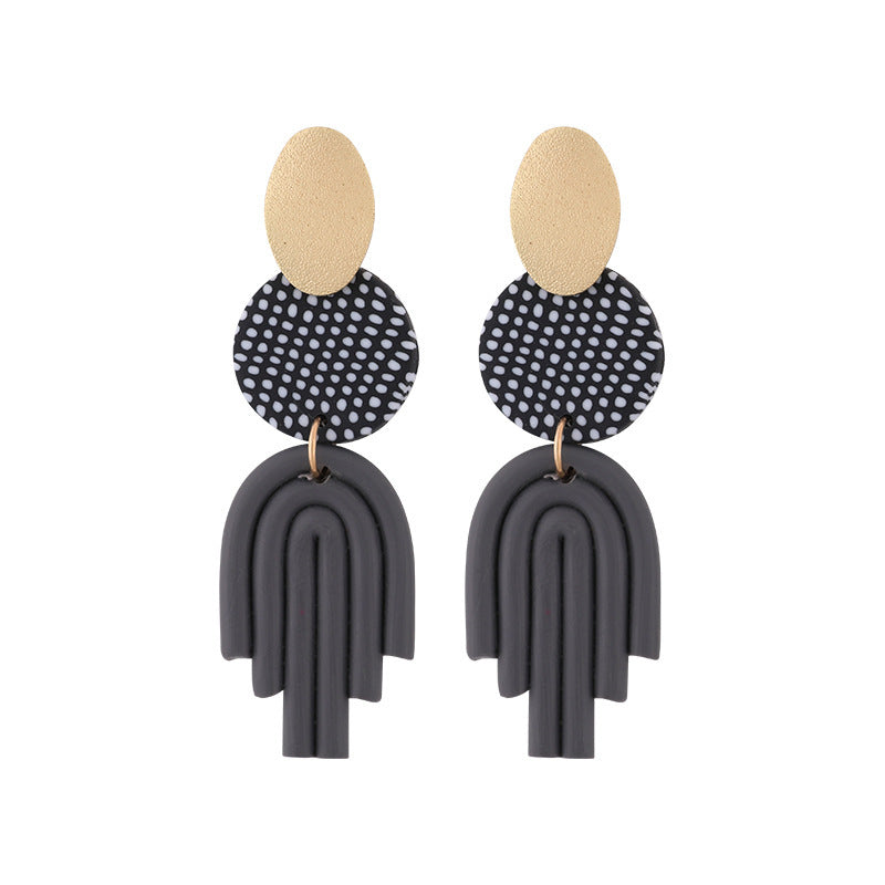 Lovcia Geometric Clay Tassel Earrings for Women-Earrings-Photo Color-Photo Color