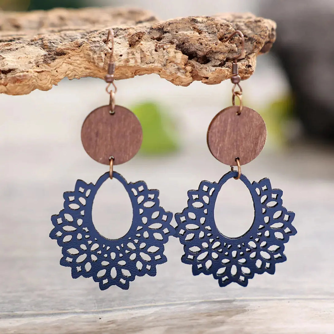 Lovcia Geometric Cutout Dangle Earrings-Earrings-Dusty Blue-One Size-Dusty Blue