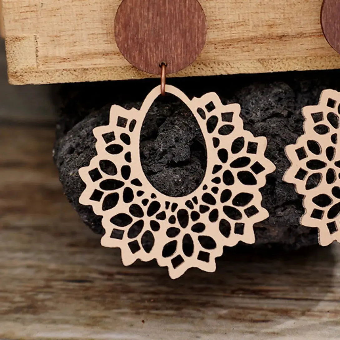 Lovcia Geometric Cutout Dangle Earrings-Earrings-Ivory-One Size-Ivory
