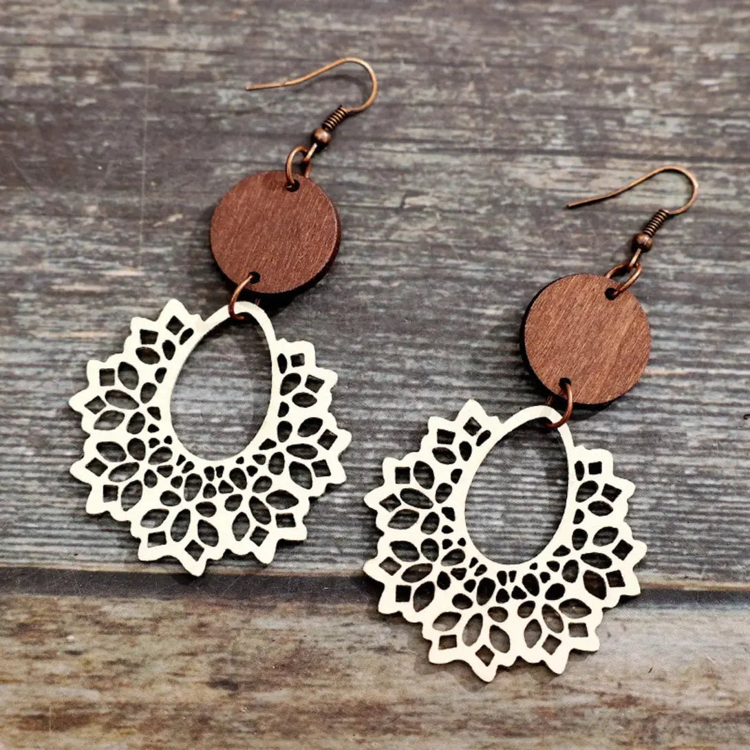 Lovcia Geometric Cutout Dangle Earrings-Earrings-Ivory-One Size-Ivory
