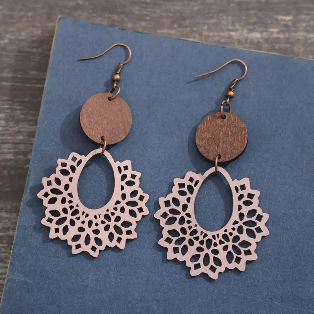 Lovcia Geometric Cutout Dangle Earrings-Earrings-Ivory-One Size-Ivory