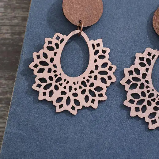 Lovcia Geometric Cutout Dangle Earrings-Earrings-Ivory-One Size-Ivory