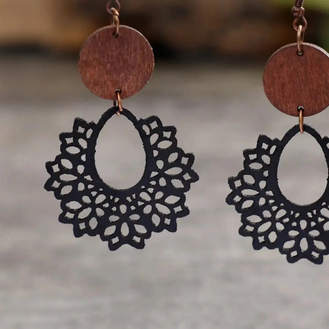 Lovcia Geometric Cutout Dangle Earrings-Earrings-Ivory-One Size-Ivory
