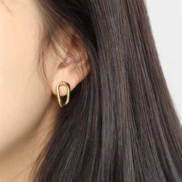Lovcia Geometric Irregular 925 Sterling Silver Stud Earrings for Women with 18K Gold/Rhodium Plating-Earrings-Silver-Silver