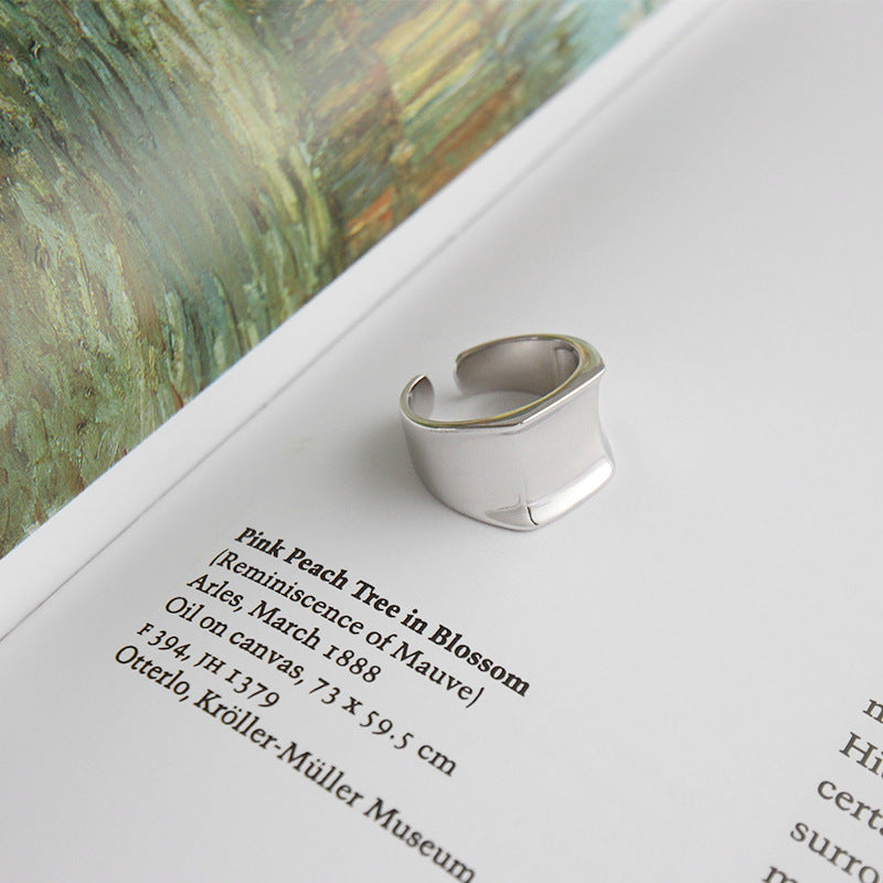 Lovcia Geometric Square 925 Sterling Silver Adjustable Ring-Rings-