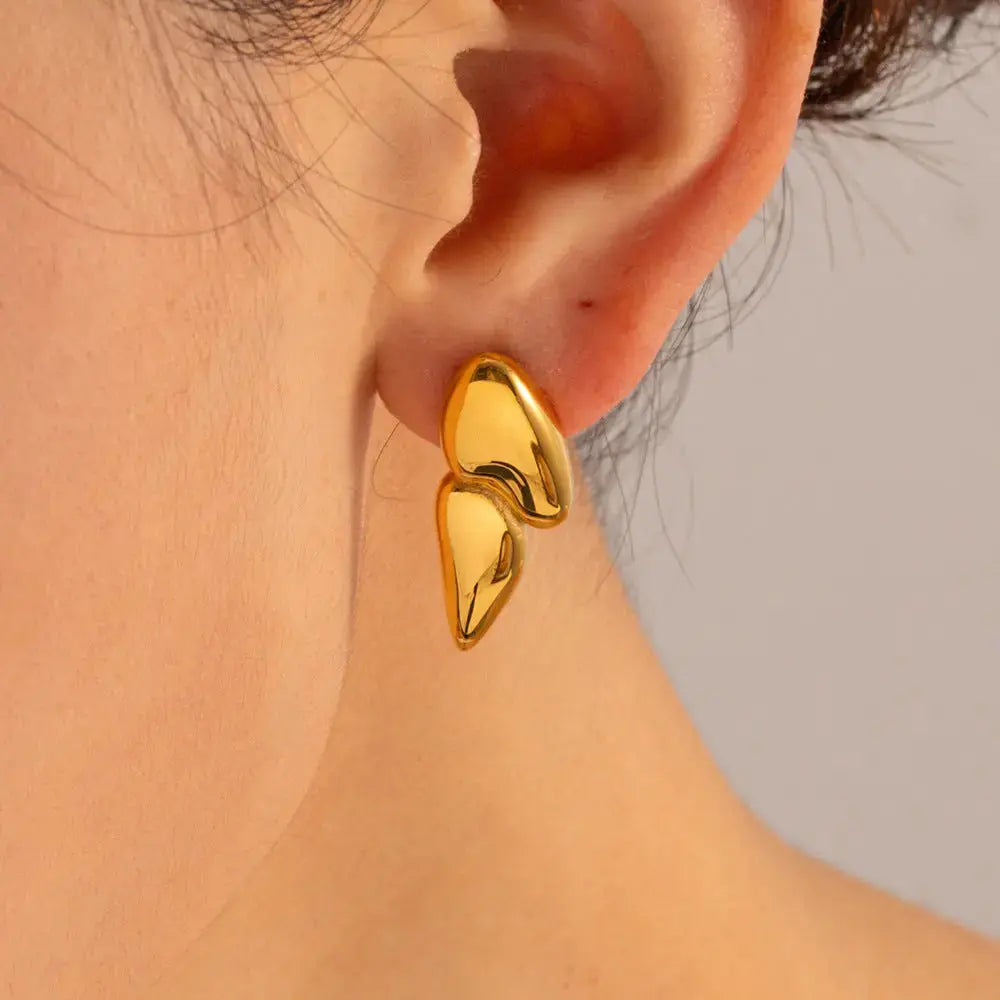 Lovcia Geometric Stainless Steel Earrings-Earrings-Gold-One Size-Gold