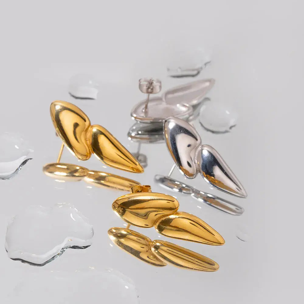 Lovcia Geometric Stainless Steel Earrings-Earrings-Gold-One Size-Gold