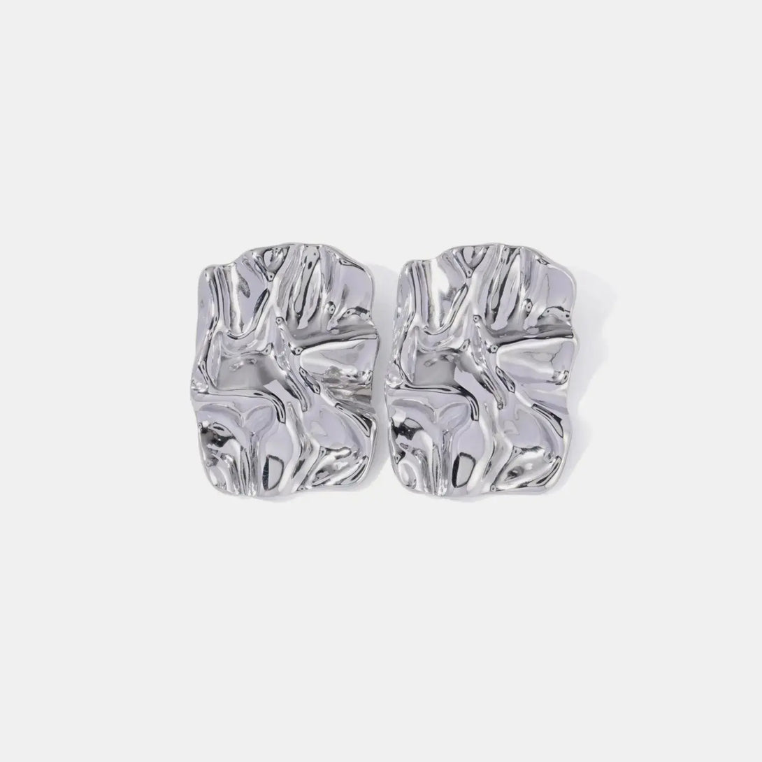 Lovcia Geometric Stainless Steel Gold-Plated Earrings-Earrings-Silver-One Size-Silver