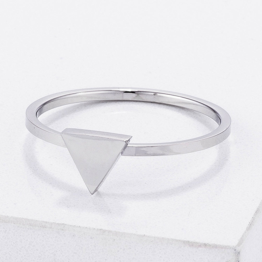 Lovcia Geometric Stainless Steel Stackable Triangle Ring-Rings-5-5
