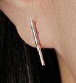 Lovcia Geometric Strip 925 Sterling Silver Stud Earrings-Earrings-Large Earrings-Large Earrings