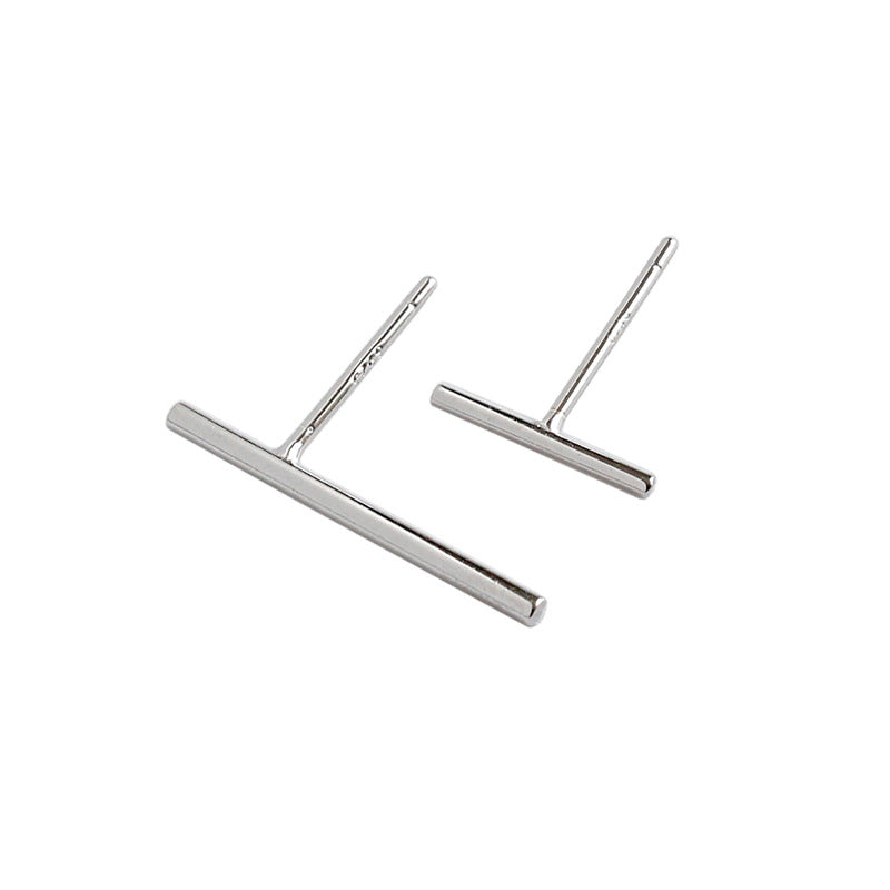 Lovcia Geometric Strip 925 Sterling Silver Stud Earrings-Earrings-Large Earrings-Large Earrings