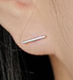 Lovcia Geometric Strip 925 Sterling Silver Stud Earrings-Earrings-Small Earrings-Small Earrings