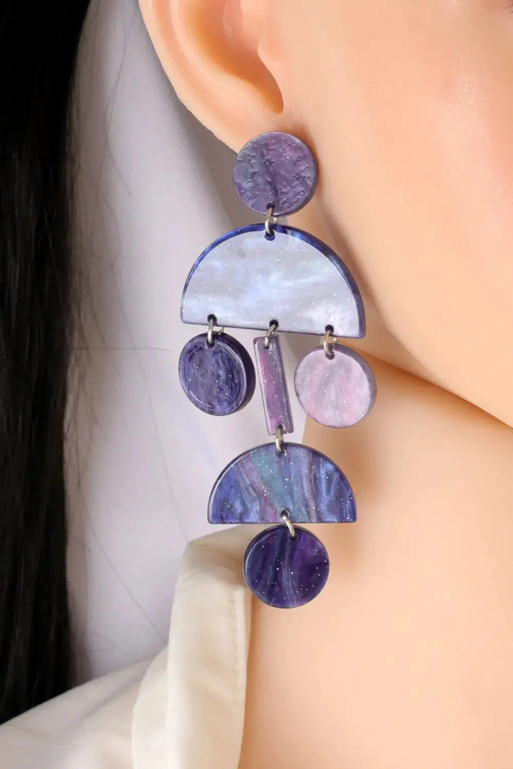 Lovcia Geometrical Shape Acrylic Dangle Earrings-Earrings-Light Indigo-One Size-Light Indigo