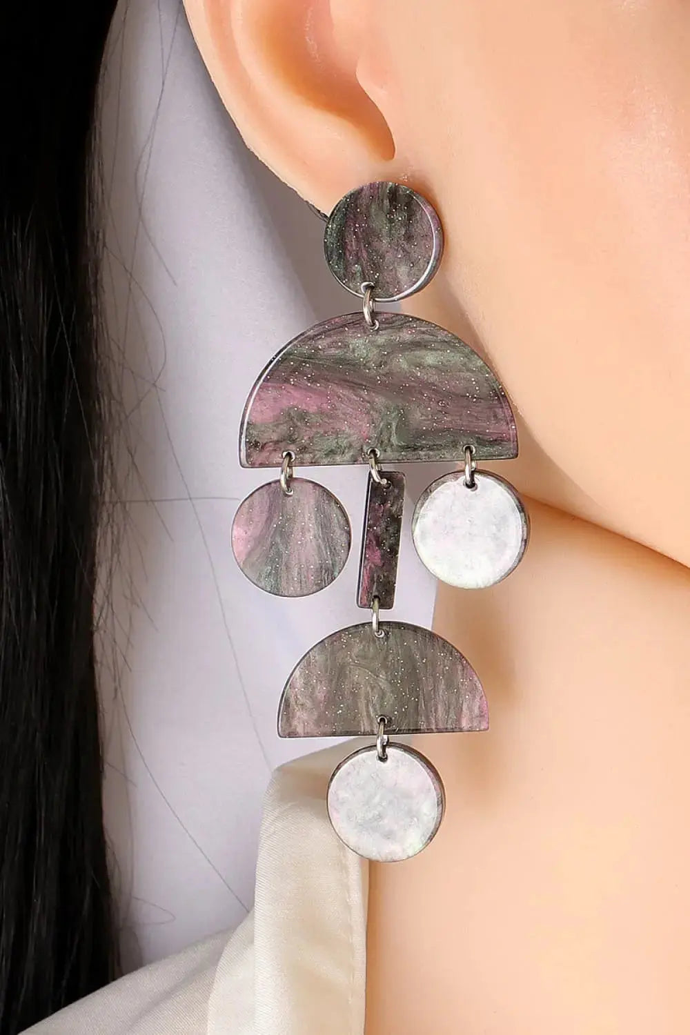 Lovcia Geometrical Shape Acrylic Dangle Earrings-Earrings-Light Indigo-One Size-Light Indigo