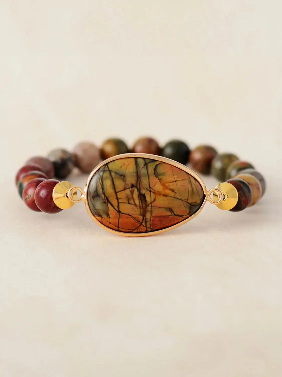 Lovcia Geometrical Shape Beaded Bracelet-Bracelets-Chestnut-One Size-Chestnut