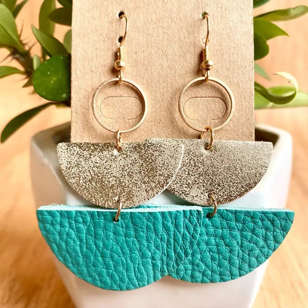 Lovcia Geometrical Shape Dangle Earrings-Earrings-Tiffany Blue-One Size-Tiffany Blue