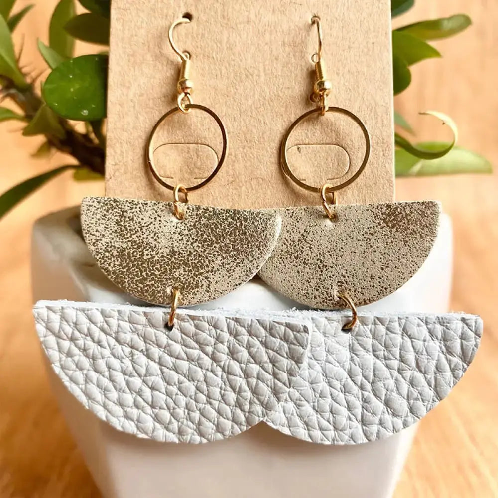Lovcia Geometrical Shape Dangle Earrings-Earrings-White-One Size-White