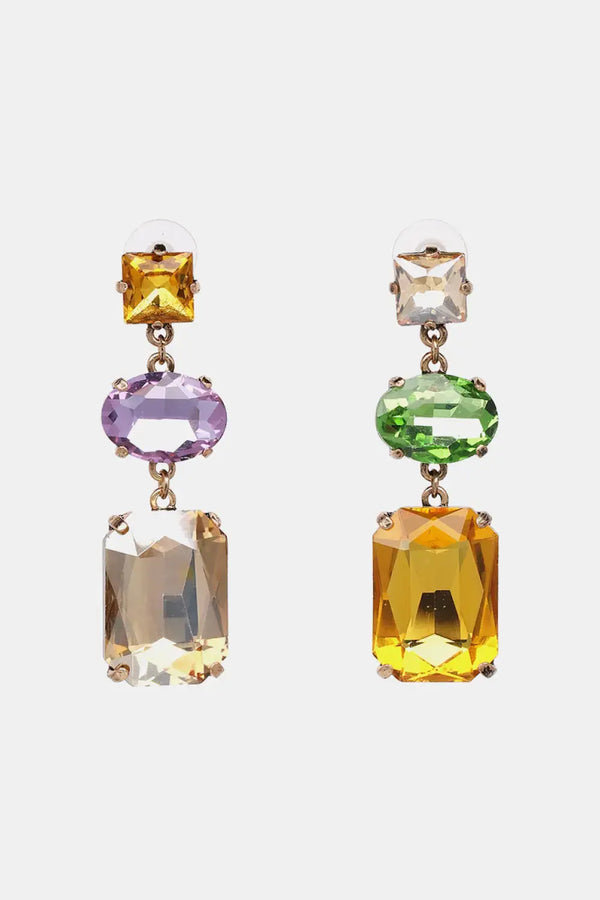 Lovcia Geometrical Shape Glass Dangle Earrings-Earrings-Multicolor-One Size-Multicolor