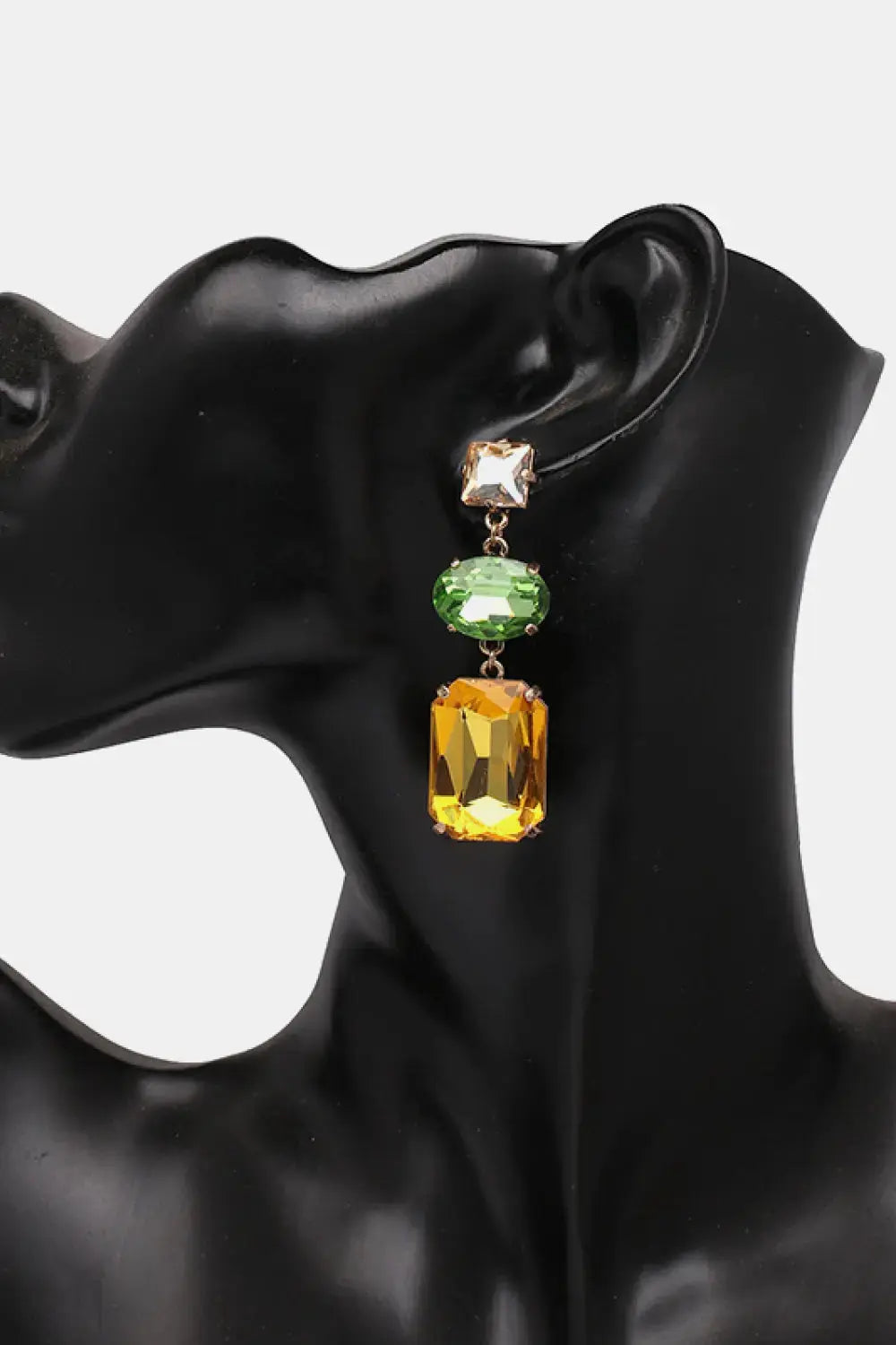 Lovcia Geometrical Shape Glass Dangle Earrings-Earrings-Transparent-One Size-Transparent