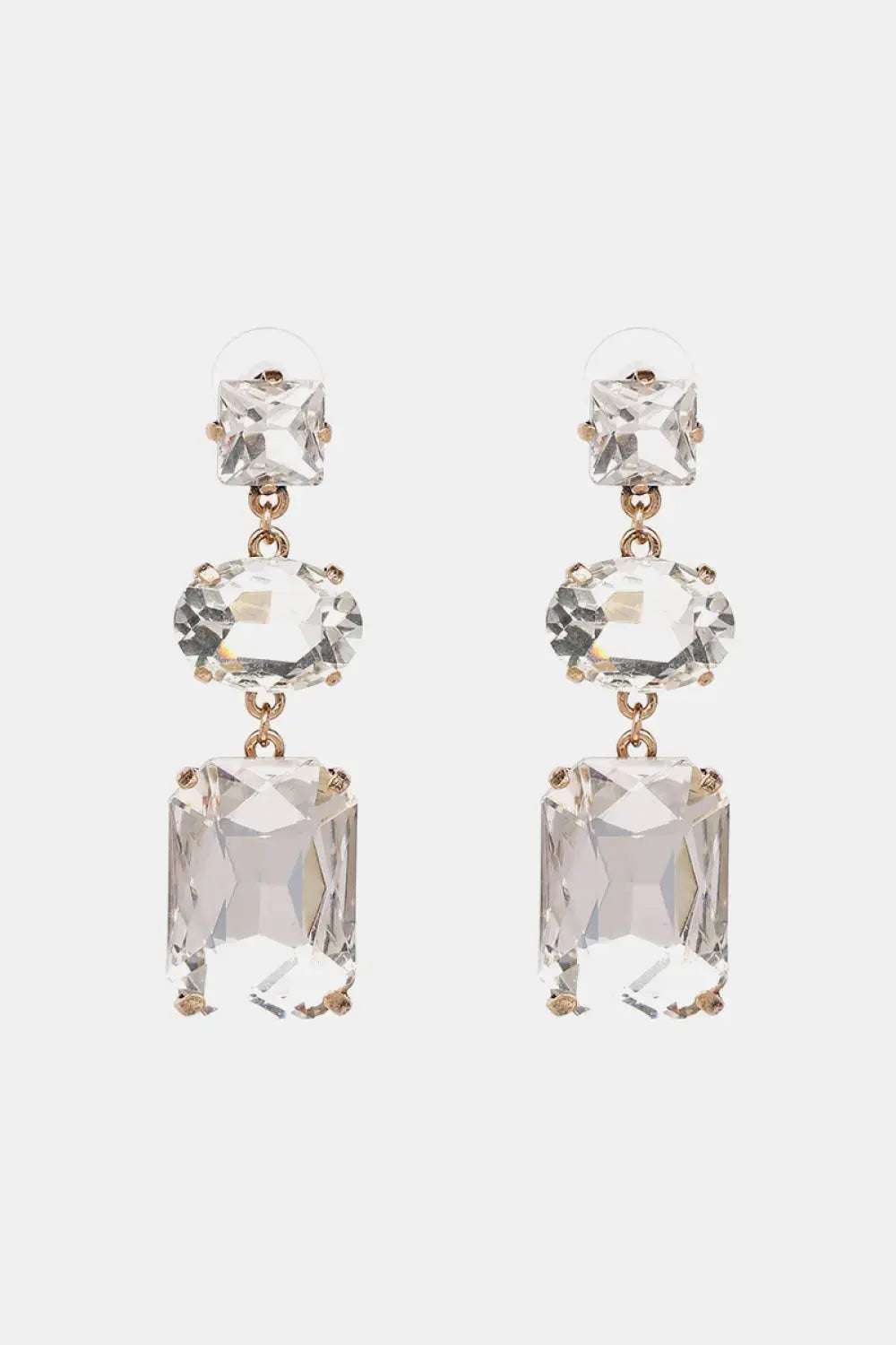 Lovcia Geometrical Shape Glass Dangle Earrings-Earrings-Transparent-One Size-Transparent