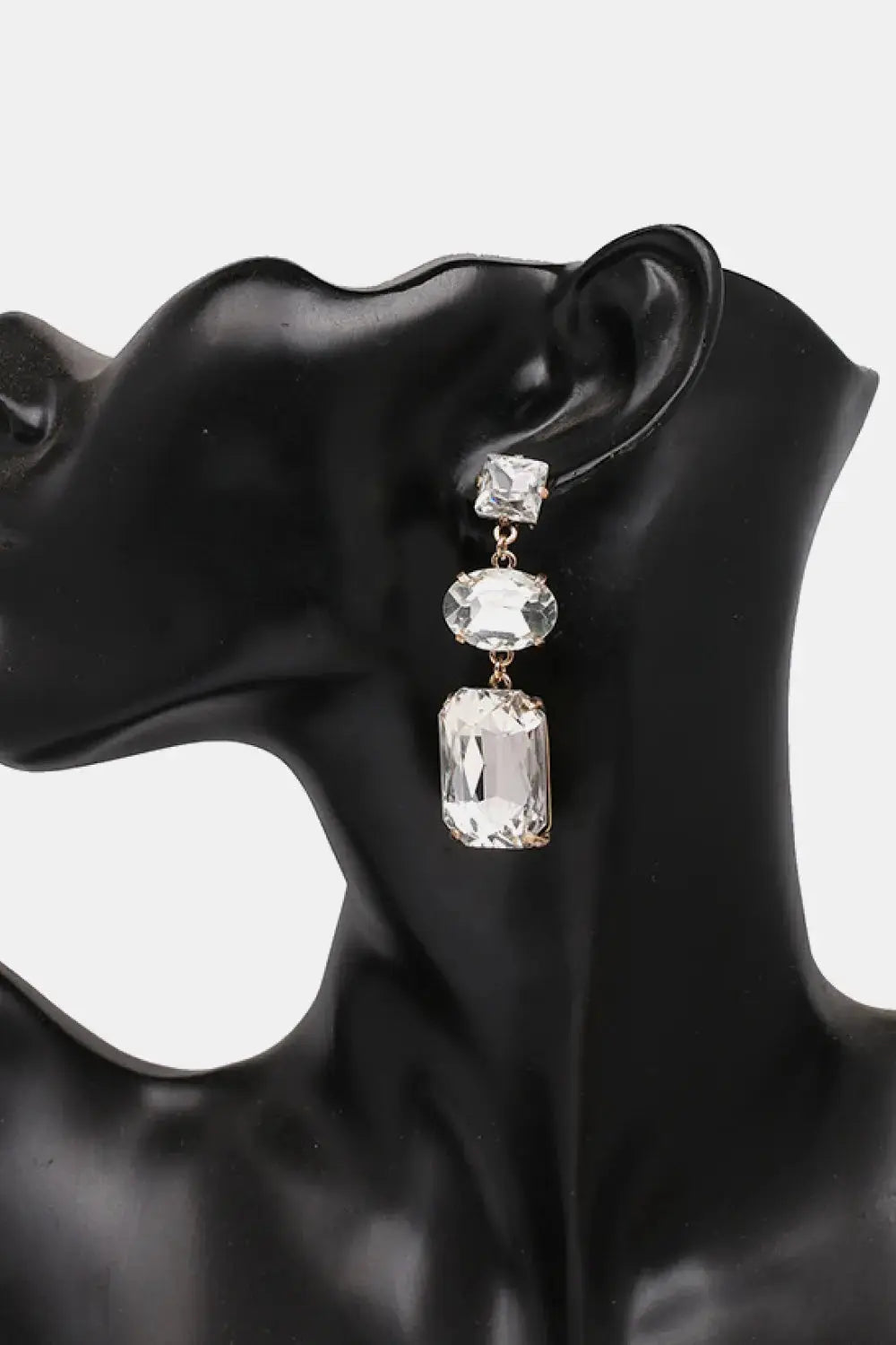 Lovcia Geometrical Shape Glass Dangle Earrings-Earrings-Transparent-One Size-Transparent