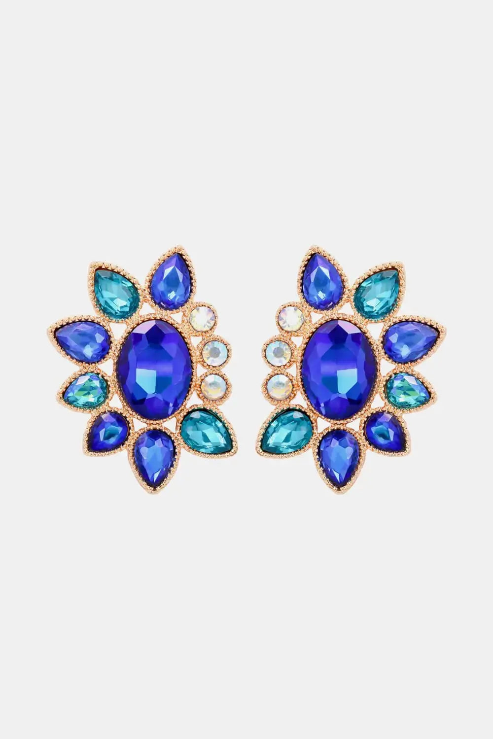 Lovcia Geometrical Shape Glass Stone Dangle Earrings-Earrings-Royal Blue-One Size-Royal Blue