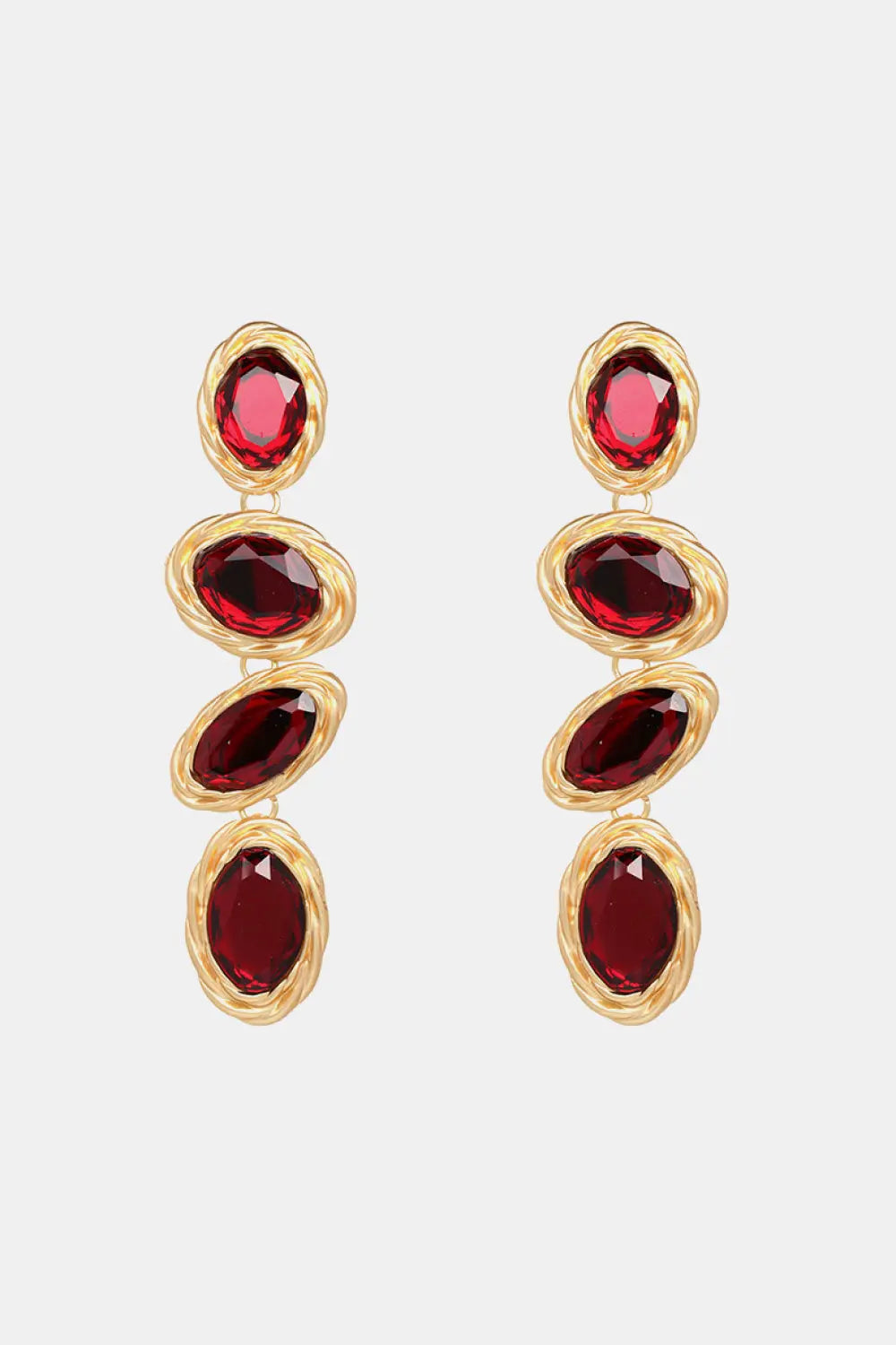 Lovcia Geometrical Shape Resin Dangle Earrings-Earrings-Deep Red-One Size-Deep Red