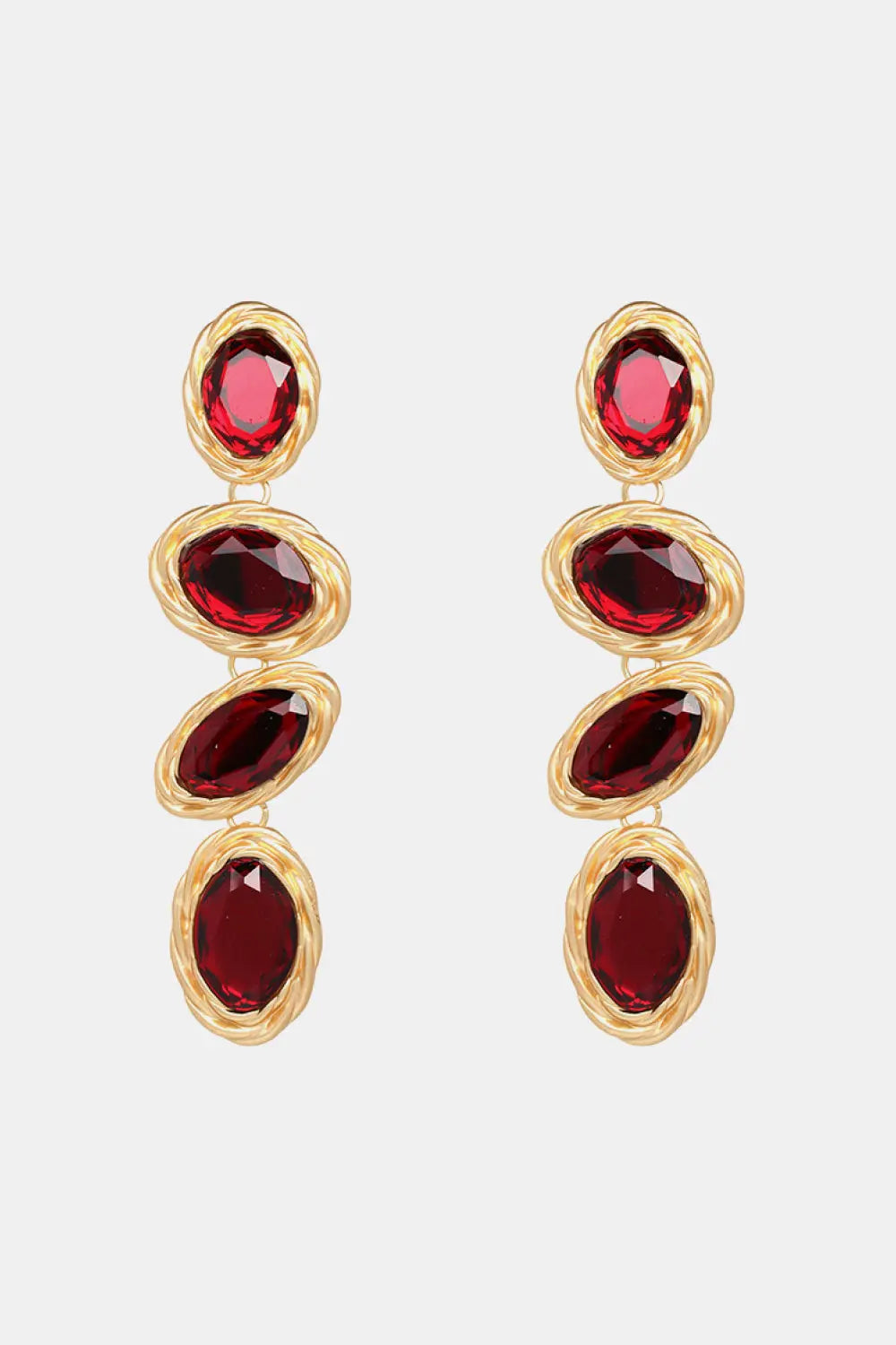 Lovcia Geometrical Shape Resin Dangle Earrings-Earrings-Deep Red-One Size-Deep Red