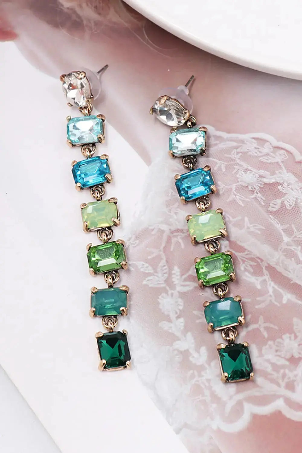 Lovcia Geometrical Shape Resin Dangle Earrings-Earrings-Mid Green-One Size-Mid Green