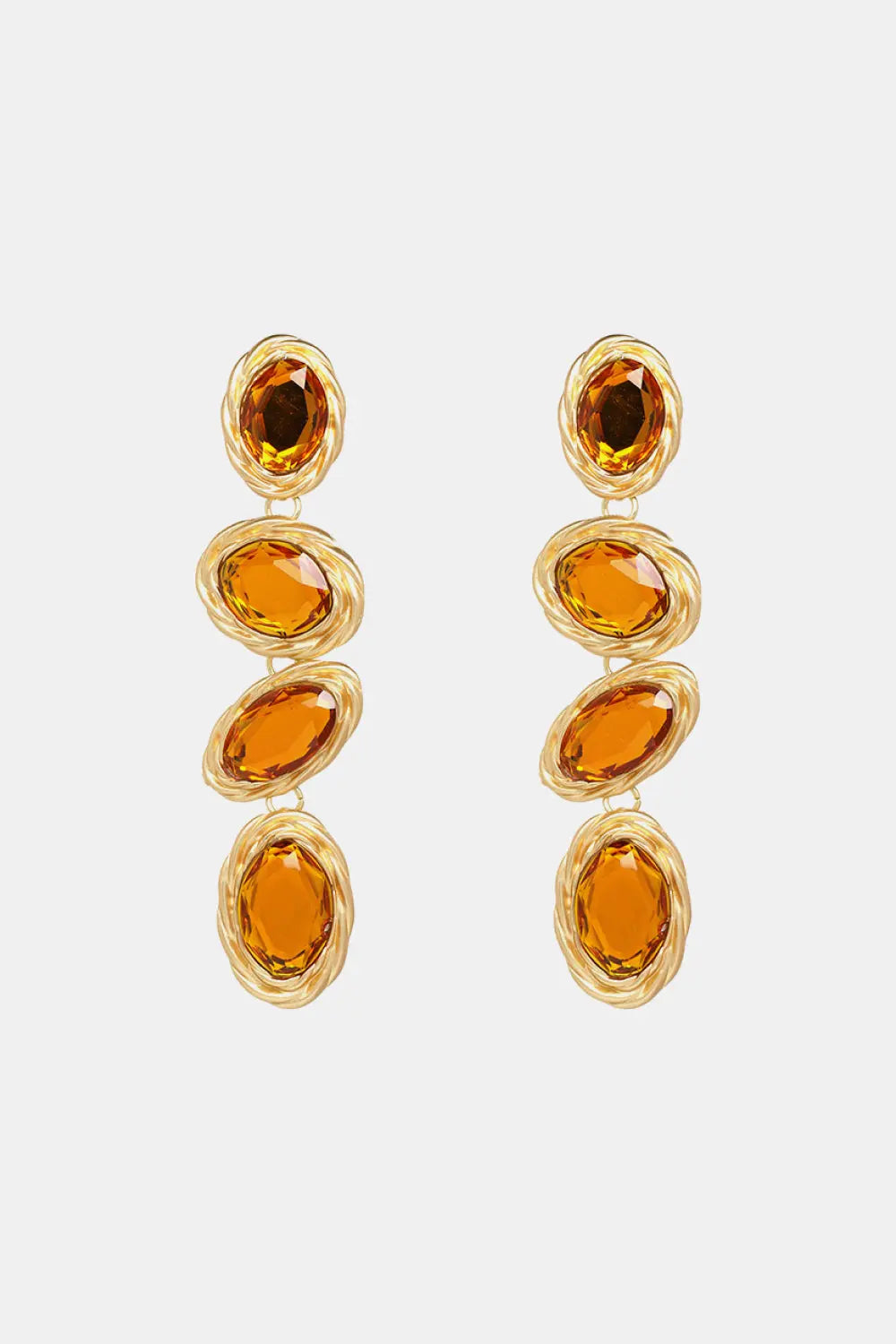 Lovcia Geometrical Shape Resin Dangle Earrings-Earrings-Tangerine-One Size-Tangerine