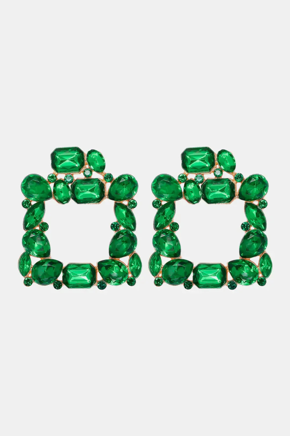Lovcia Geometrical Shape Zinc Alloy Dangle Earrings-Earrings-Green-One Size-Green