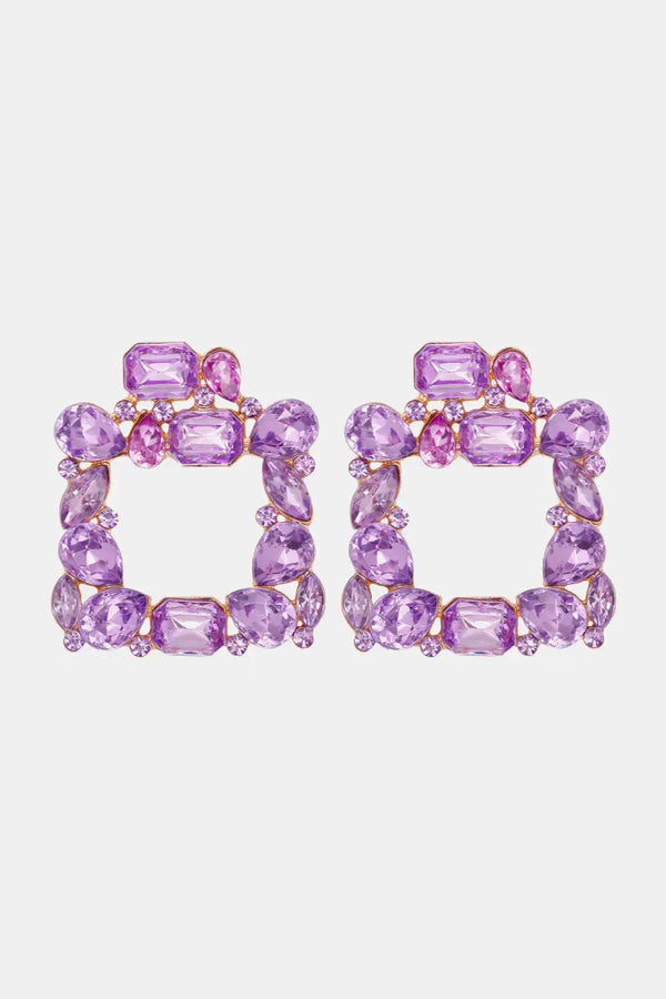 Lovcia Geometrical Shape Zinc Alloy Dangle Earrings-Earrings-Lavender-One Size-Lavender