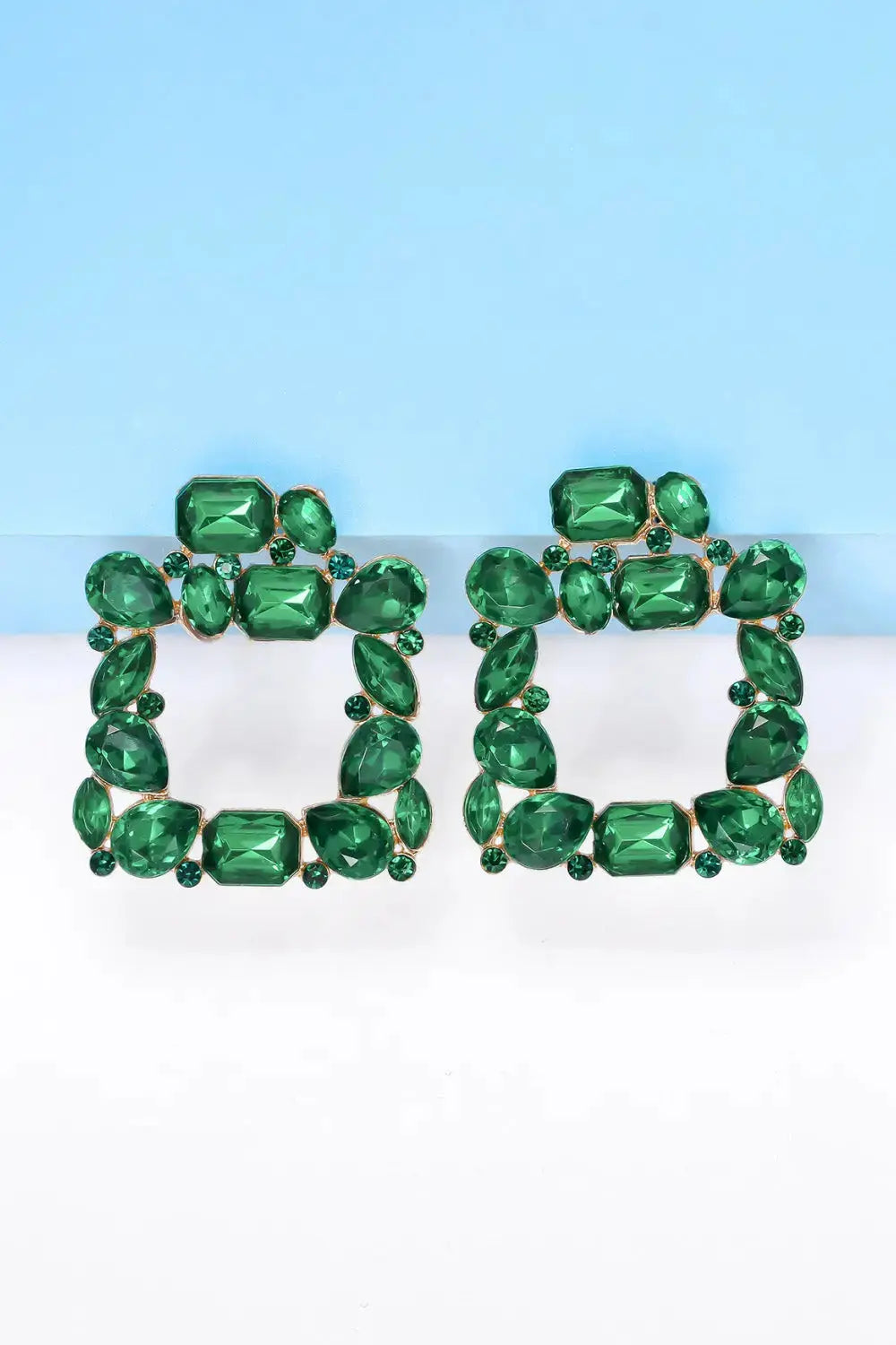 Lovcia Geometrical Shape Zinc Alloy Dangle Earrings-Earrings-Light Green-One Size-Light Green