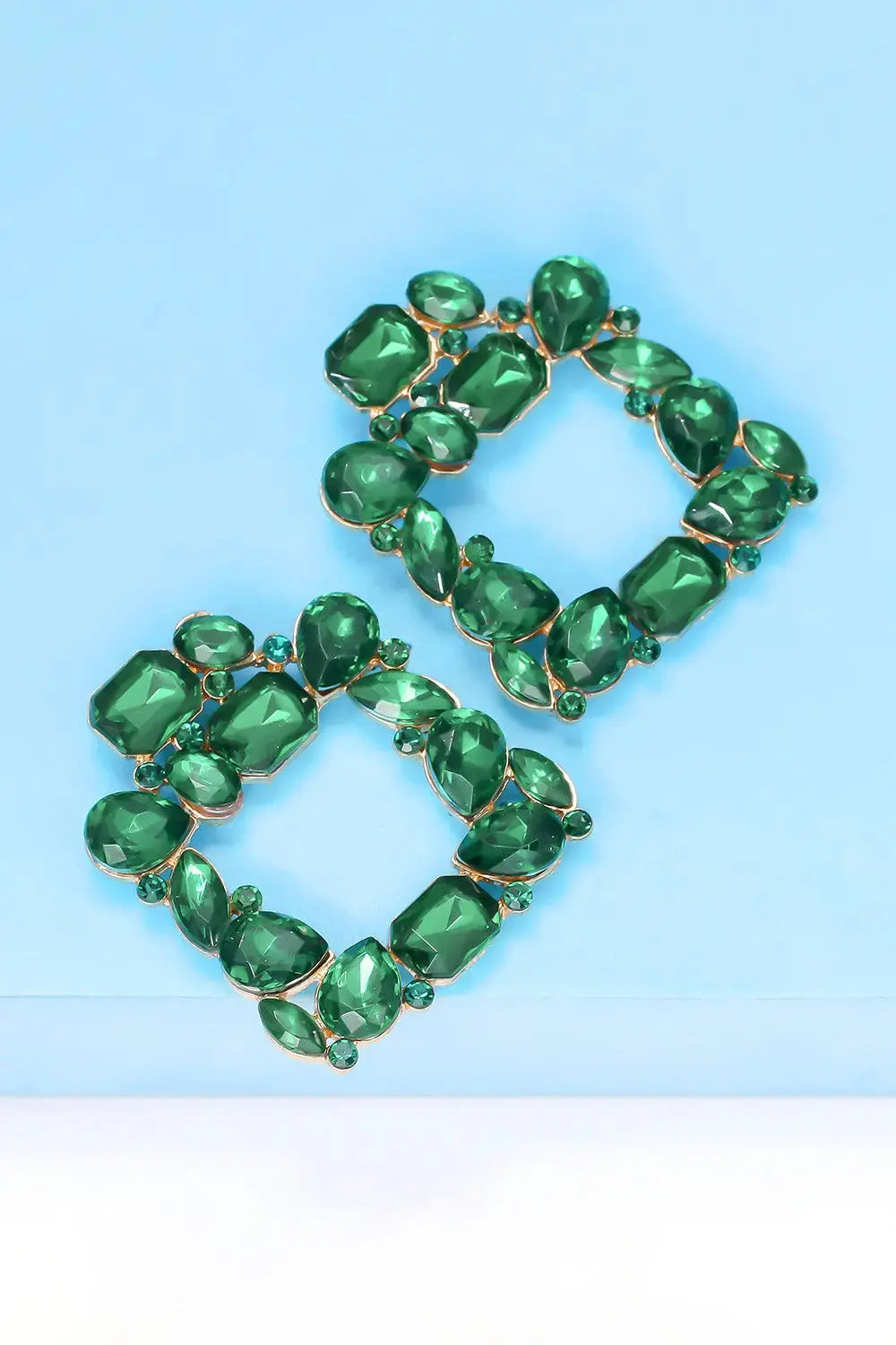 Lovcia Geometrical Shape Zinc Alloy Dangle Earrings-Earrings-Light Green-One Size-Light Green