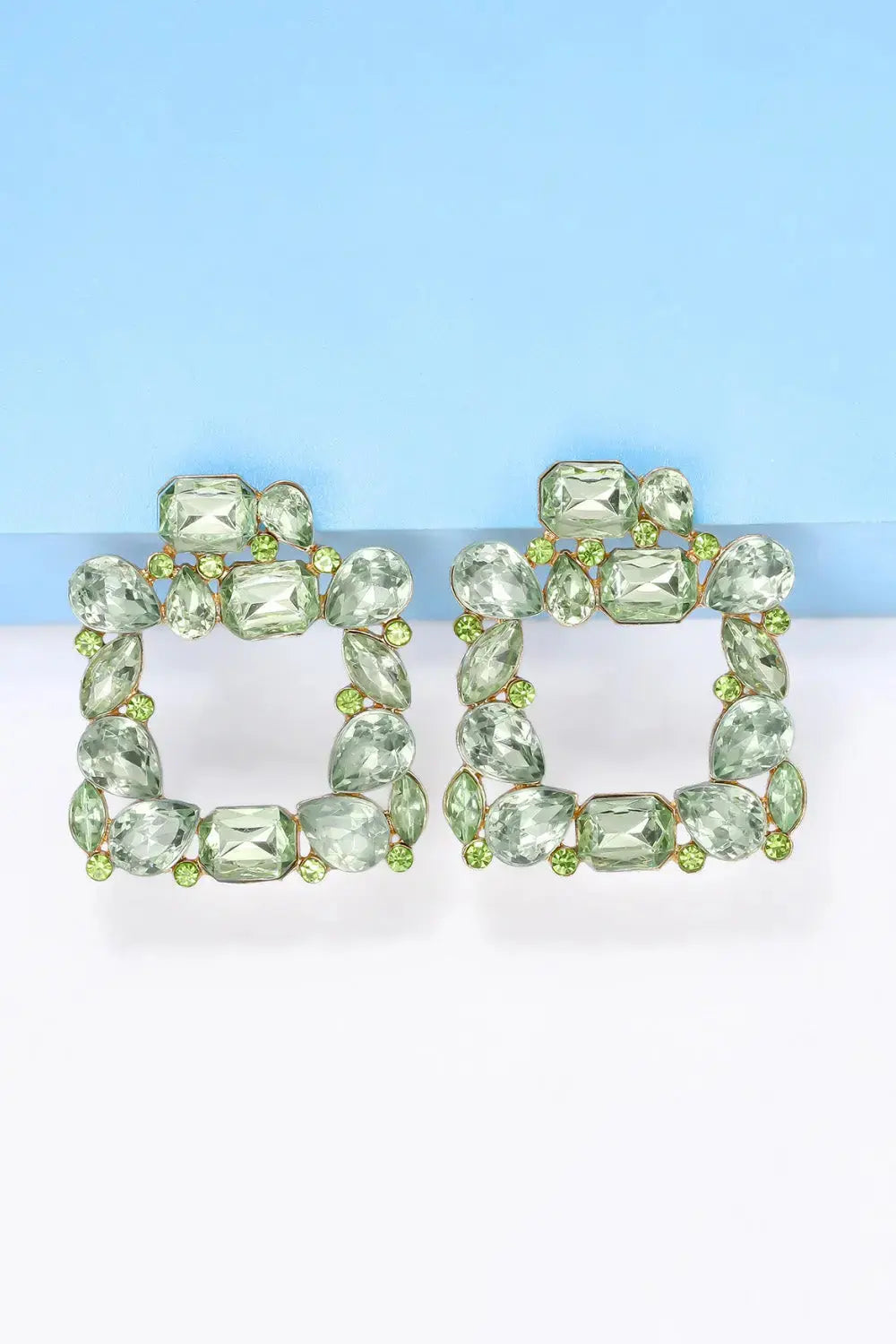 Lovcia Geometrical Shape Zinc Alloy Dangle Earrings-Earrings-Light Green-One Size-Light Green