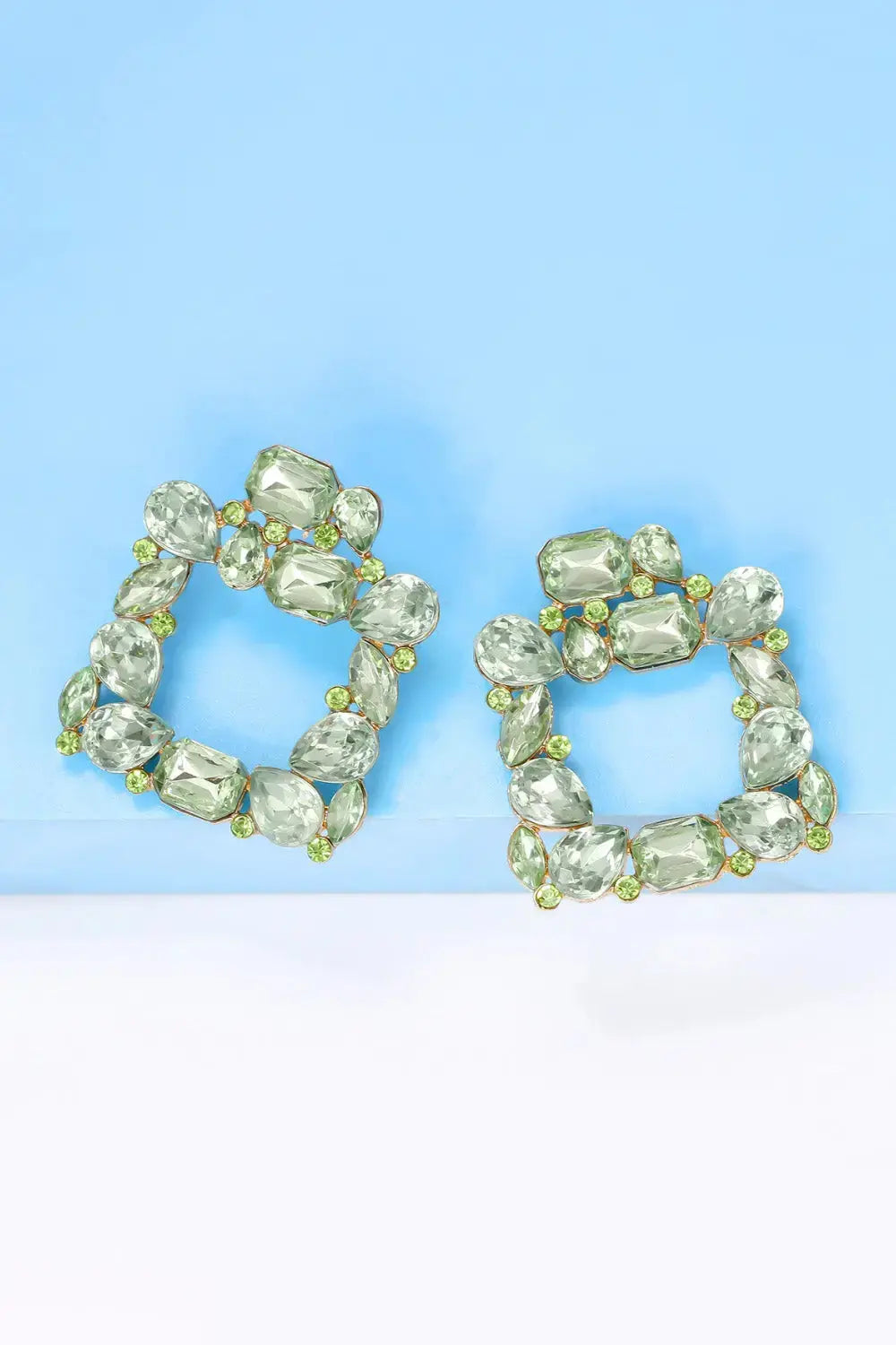 Lovcia Geometrical Shape Zinc Alloy Dangle Earrings-Earrings-Light Green-One Size-Light Green